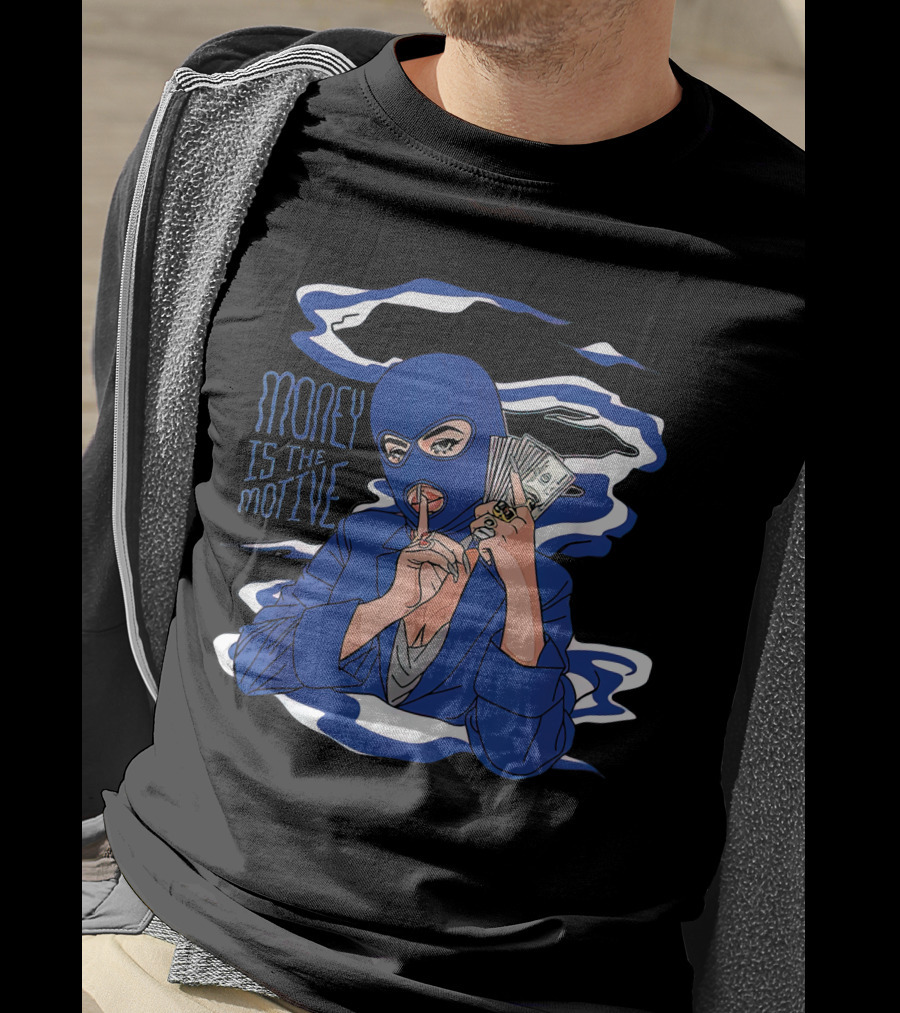 Money Is The Motive Racer Blue 5s T-Shirt