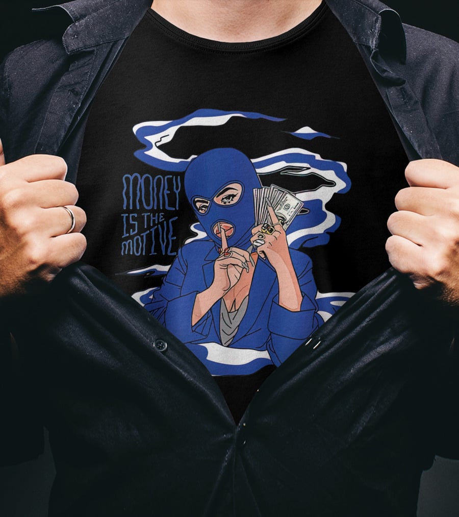 Money Is The Motive Racer Blue 5s T-Shirt