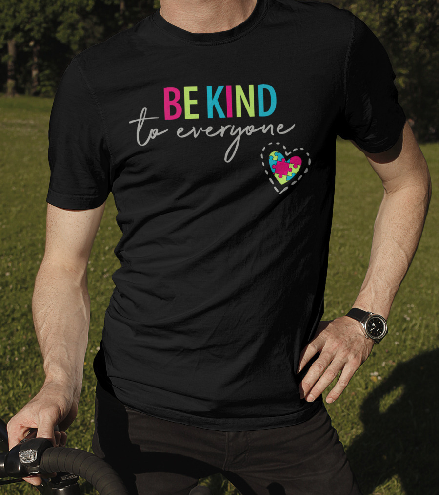 BE KIND To Everyone Puzzle Heart T-Shirt
