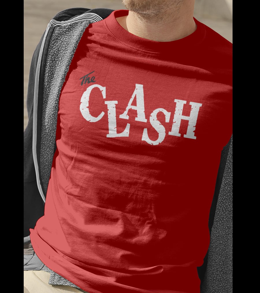 The Clash Band Logo White Text T-Shirt