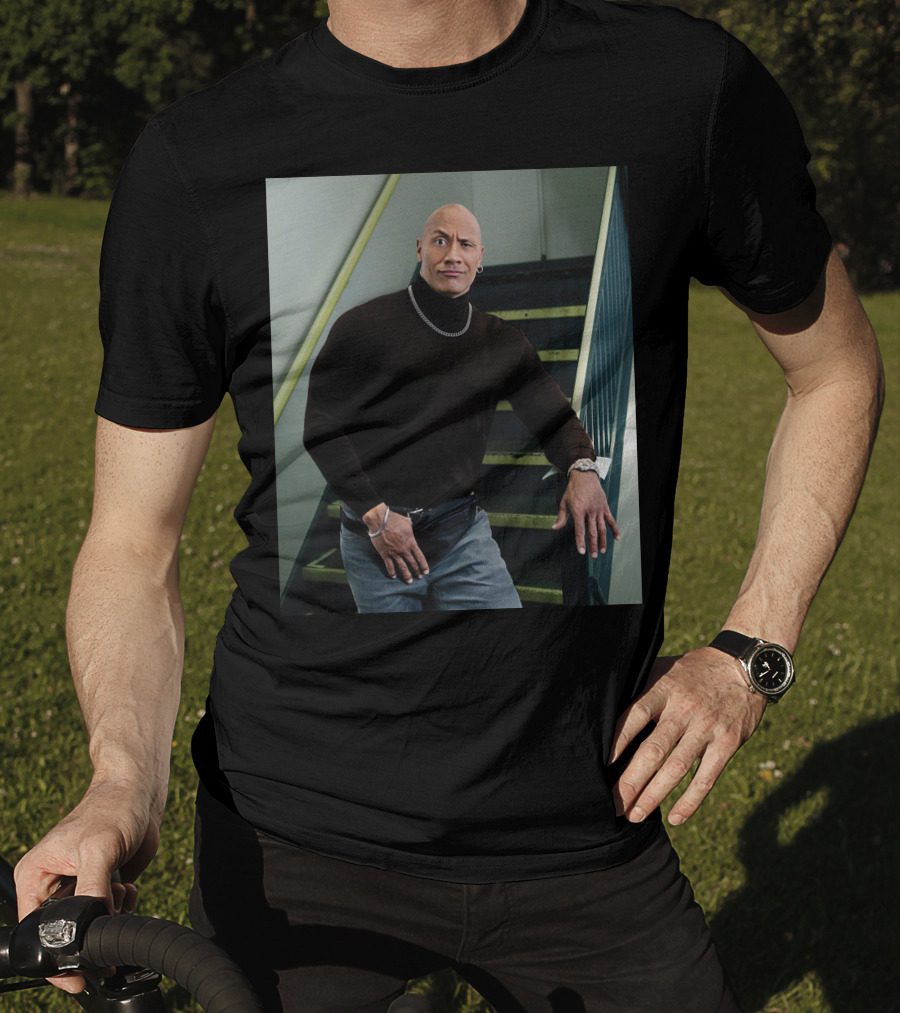 The Rock Iconic 90s Turtleneck Fanny Pack Look T-Shirt