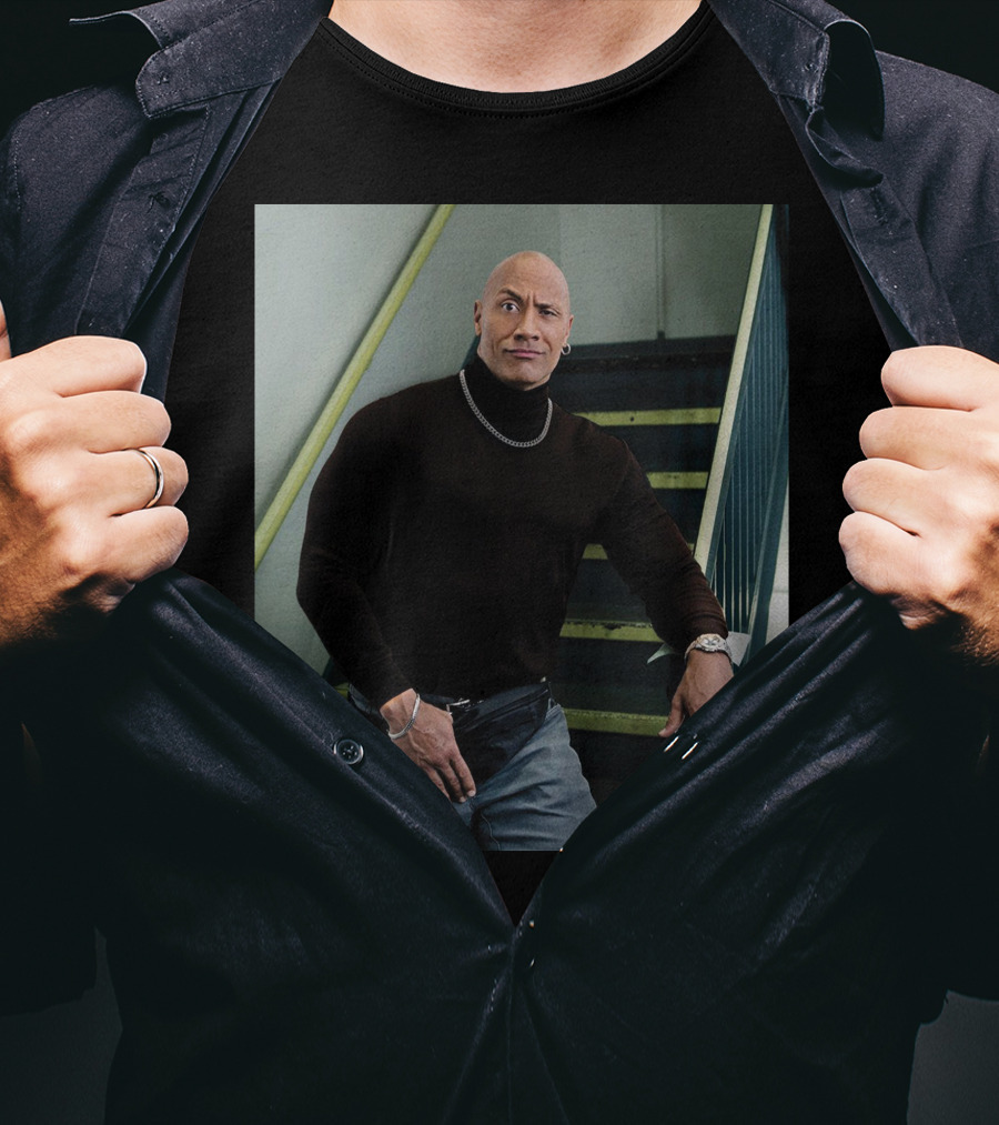 The Rock Iconic 90s Turtleneck Fanny Pack Look T-Shirt