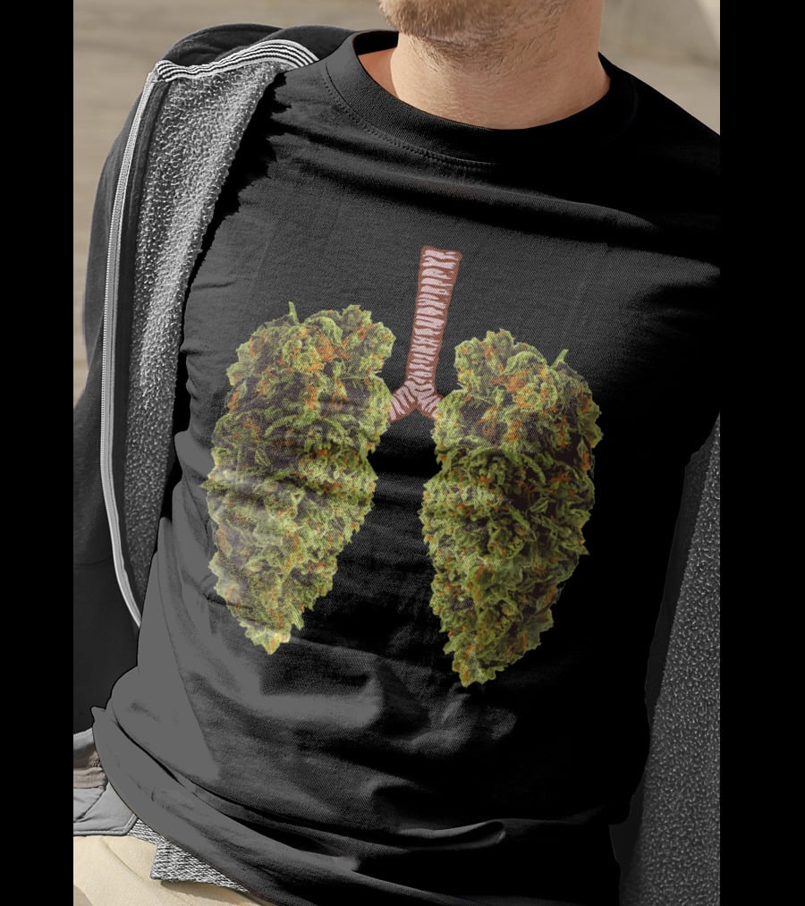 Weed Lungs Cannabis Leaf Anatomy T-Shirt