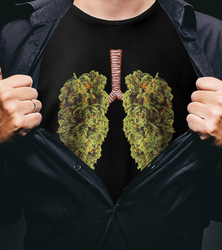 Weed Lungs Cannabis Leaf Anatomy T-Shirt