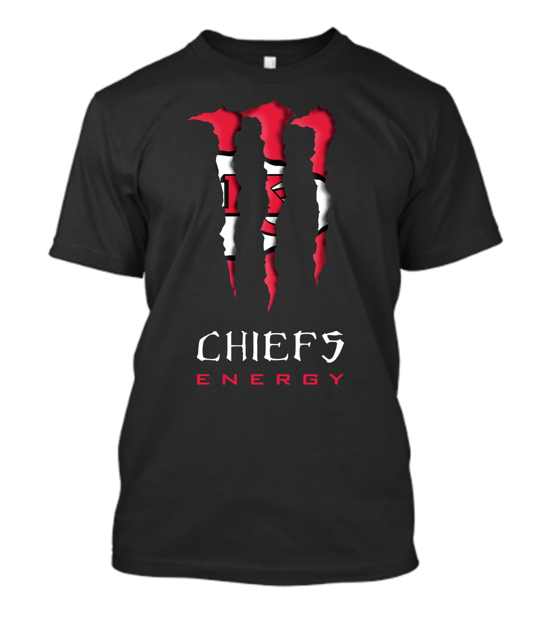 Chiefs Energy Monster Logo Red White Black T-Shirt