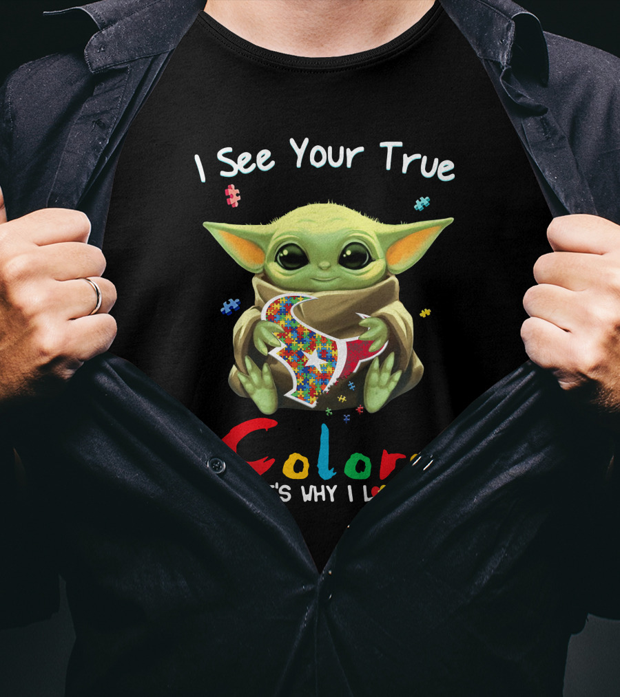 I See Your True Colors That's Why I Love You Baby Alien Holding Puzzle Heart T-Shirt