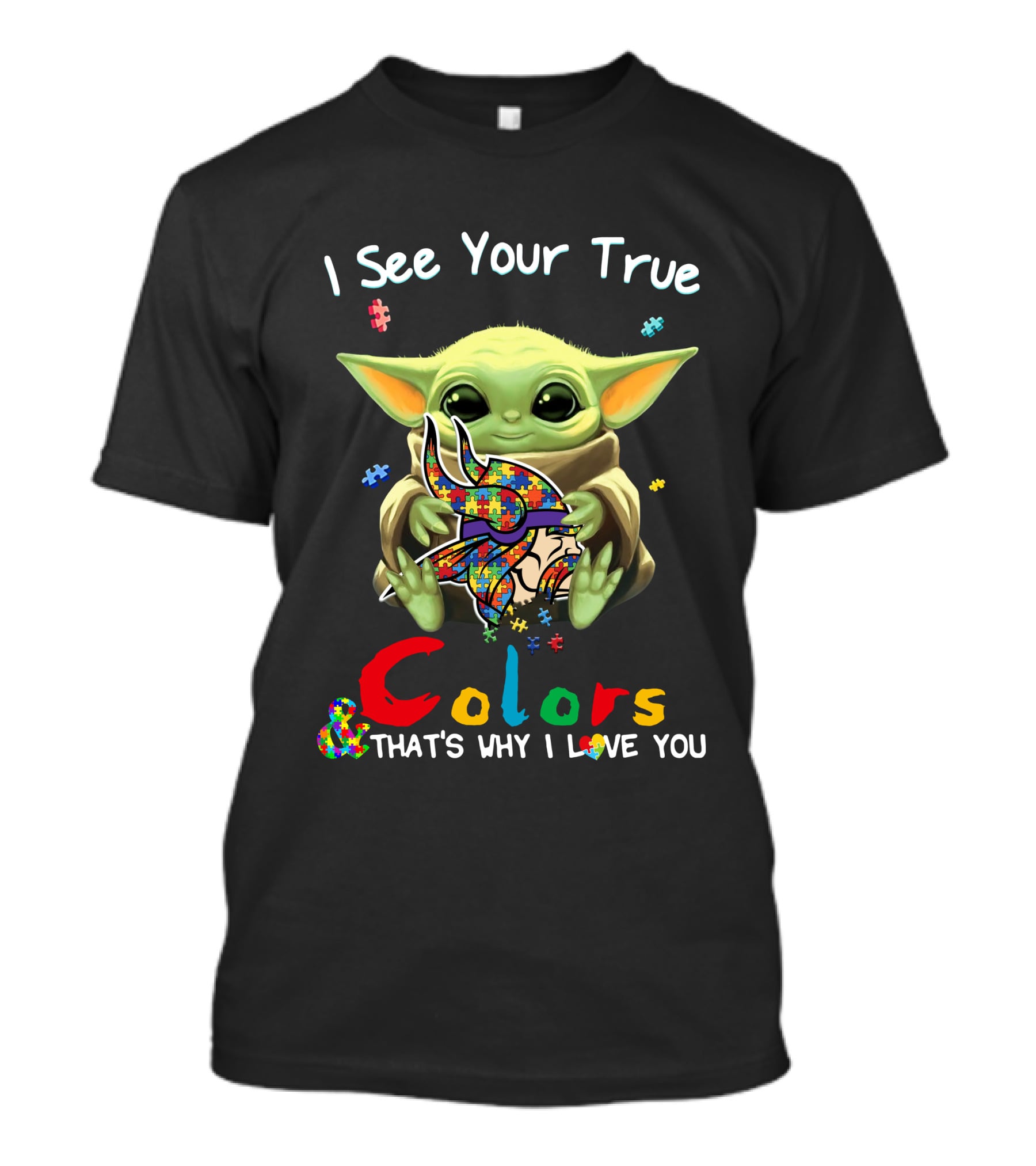 I See Your True Colors Minnesota Vikings Yoda T-Shirt