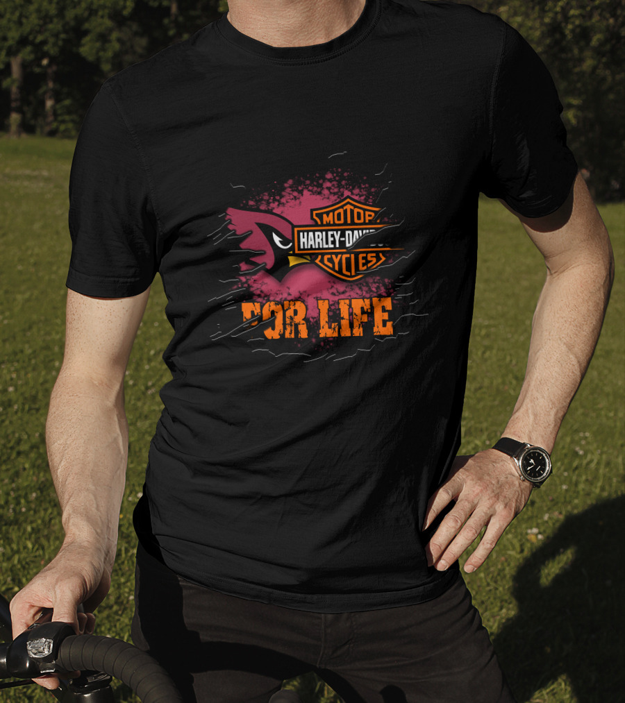 Arizona Cardinals Harley Davidson Motorcycles For Life T-Shirt