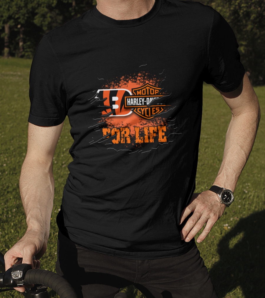 Cincinnati Bengals Harley Davidson For Life T-Shirt