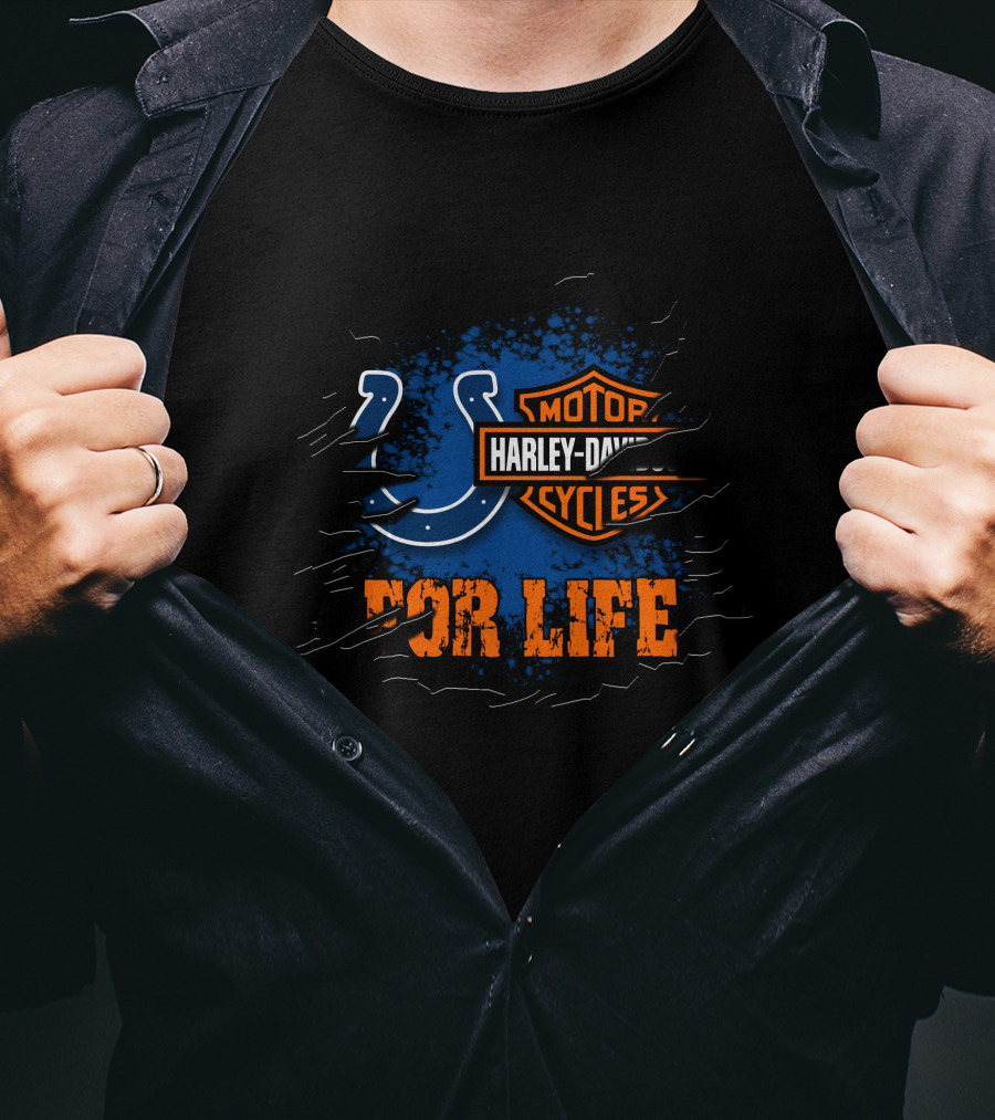 Indianapolis Colts Harley Davidson For Life T-Shirt
