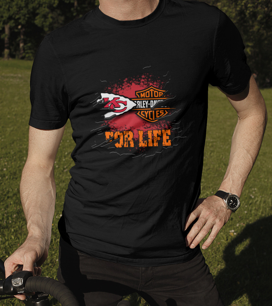 Kansas City Chiefs Harley Davidson For Life T-Shirt