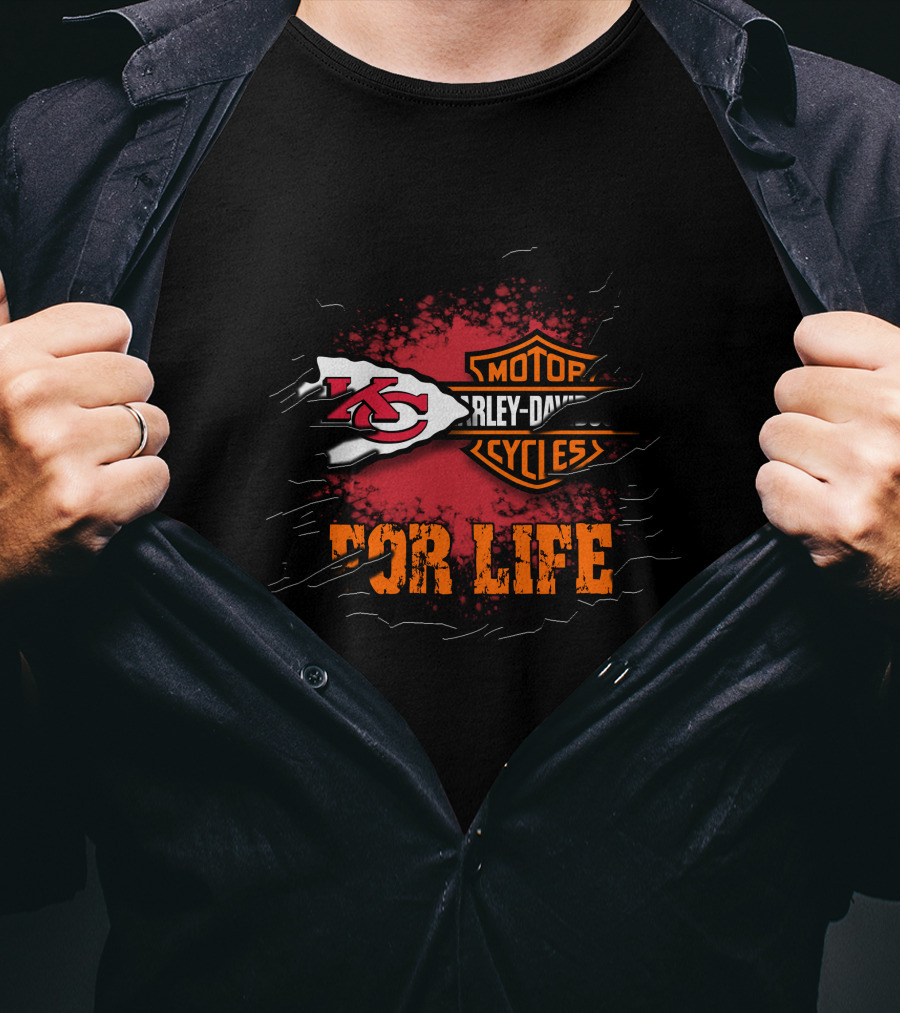 Kansas City Chiefs Harley Davidson For Life T-Shirt