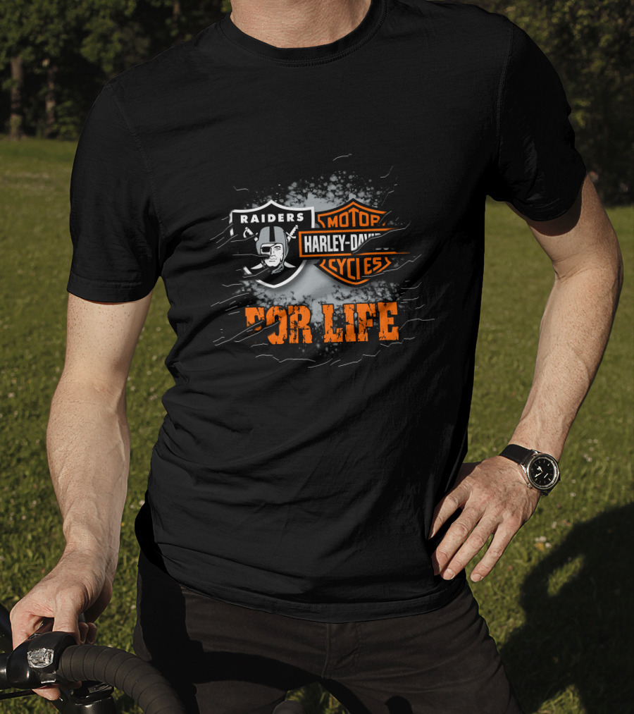 Las Vegas Raiders Harley Davidson For Life T-Shirt
