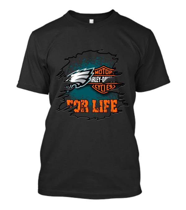 Philadelphia Eagles Harley Davidson Motorcycles For Life T-Shirt