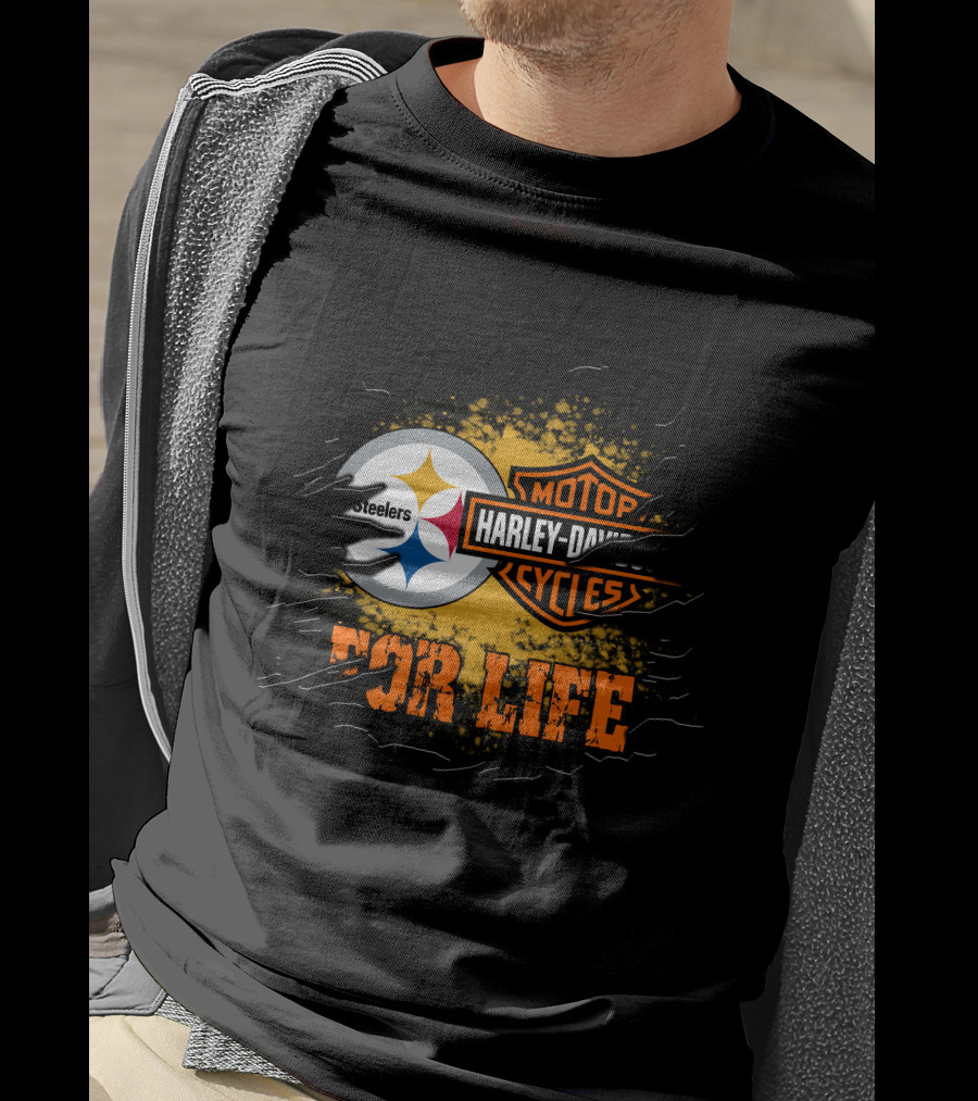 Pittsburgh Steelers Harley Davidson For Life T-Shirt