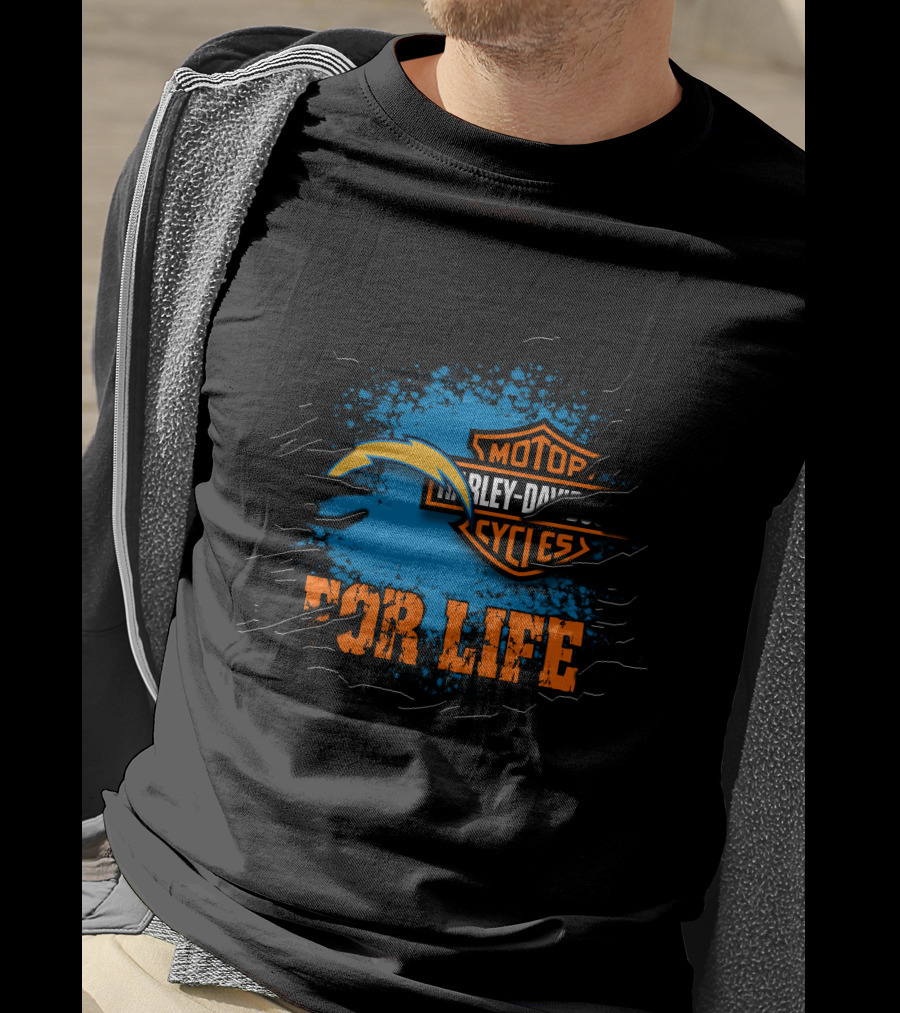 Los Angeles Chargers Harley Davidson For Life T-Shirt