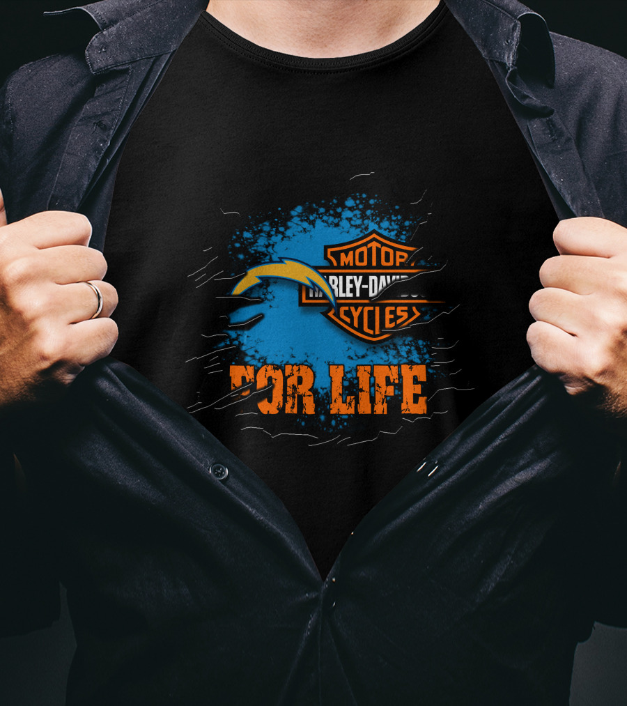 Los Angeles Chargers Harley Davidson For Life T-Shirt