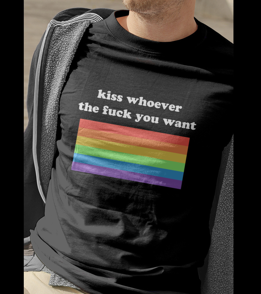 Kiss Whoever You Want Pride Rainbow T-Shirt
