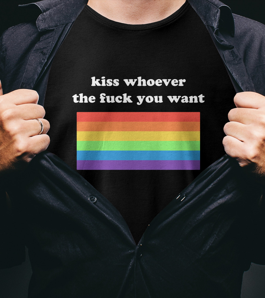 Kiss Whoever You Want Pride Rainbow T-Shirt