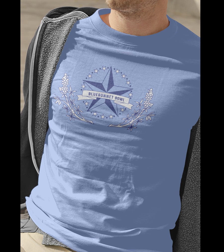 Super 70s Sports Bluebonnet Bowl Star And Bluebonnet Emblem T-Shirt