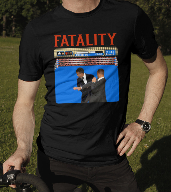 Fatality Will Smith Slaps Chris Rock Oscars Stage Video Game T-Shirt