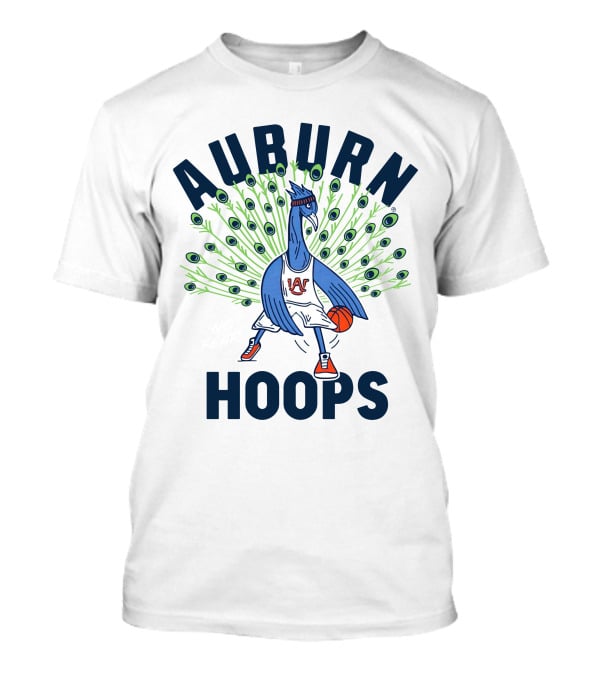 Auburn Hoops Peacock Basketball Sports T-Shirt