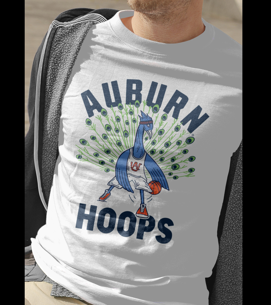 Auburn Hoops Peacock Basketball Sports T-Shirt