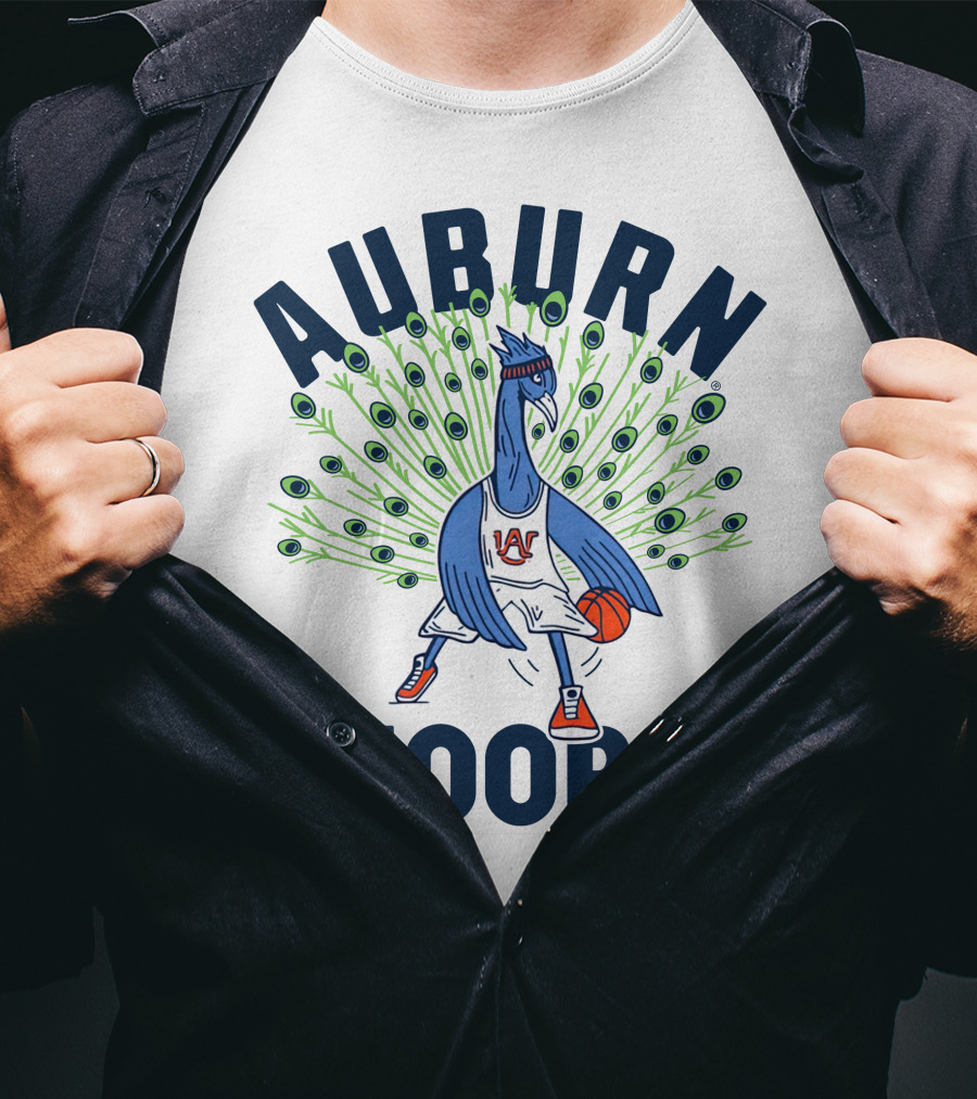 Auburn Hoops Peacock Basketball Sports T-Shirt