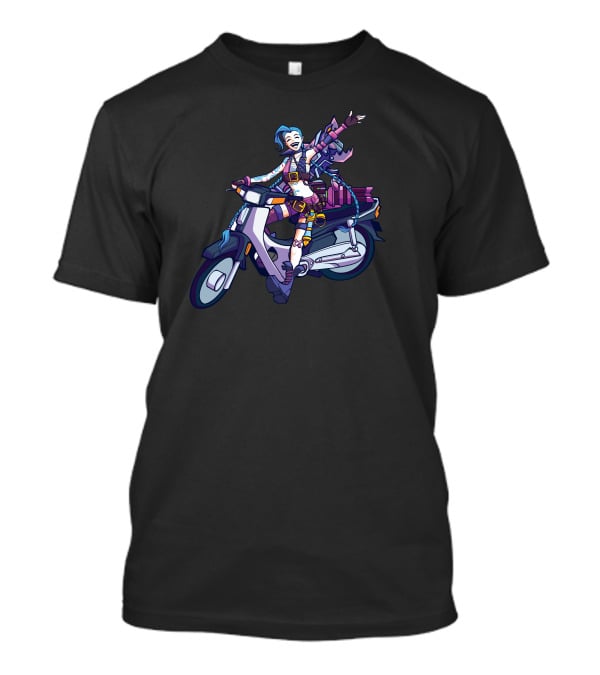 Maumaumau Jinx Character Scooter Adventure Fun T-Shirt