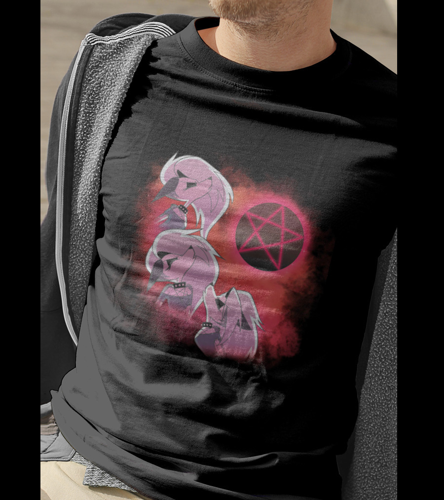 Helluva Boss Loona Trio With Pink Pentagram T-Shirt