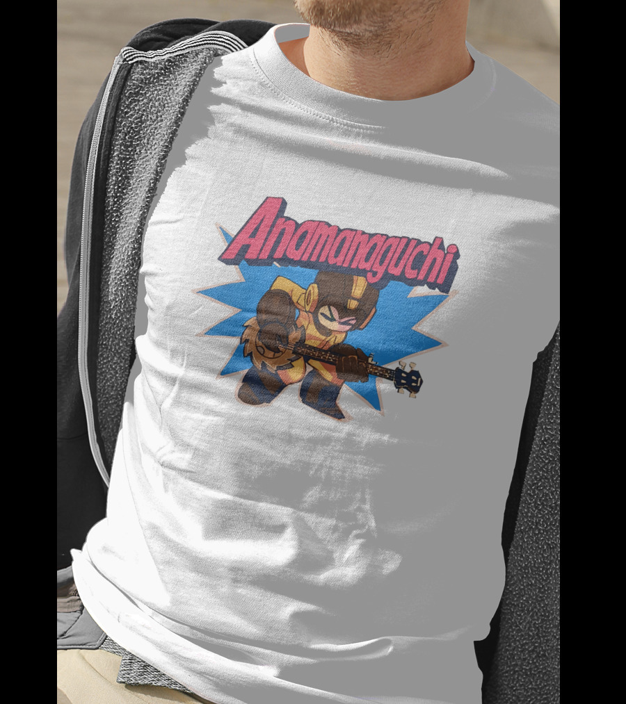Anamanaguchi Cartoon Character With Guitar T-Shirt