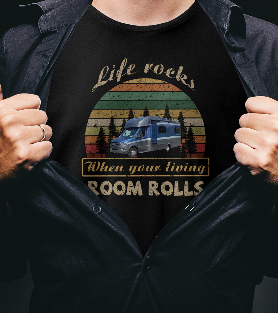 Life Rocks When Your Living Room Rolls Tiffin Wayfarer TW T-Shirt