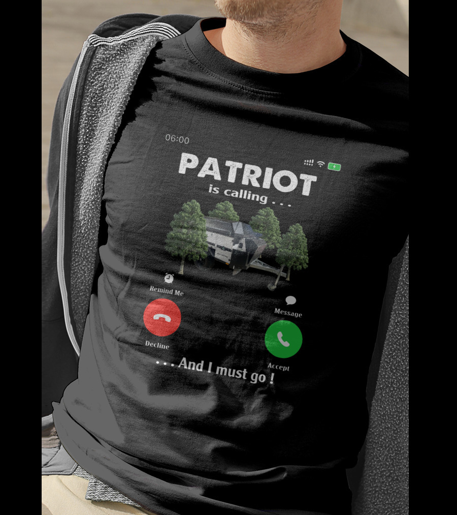 PATRIOT Is Calling And I Must Go Camper Adventure T-Shirt