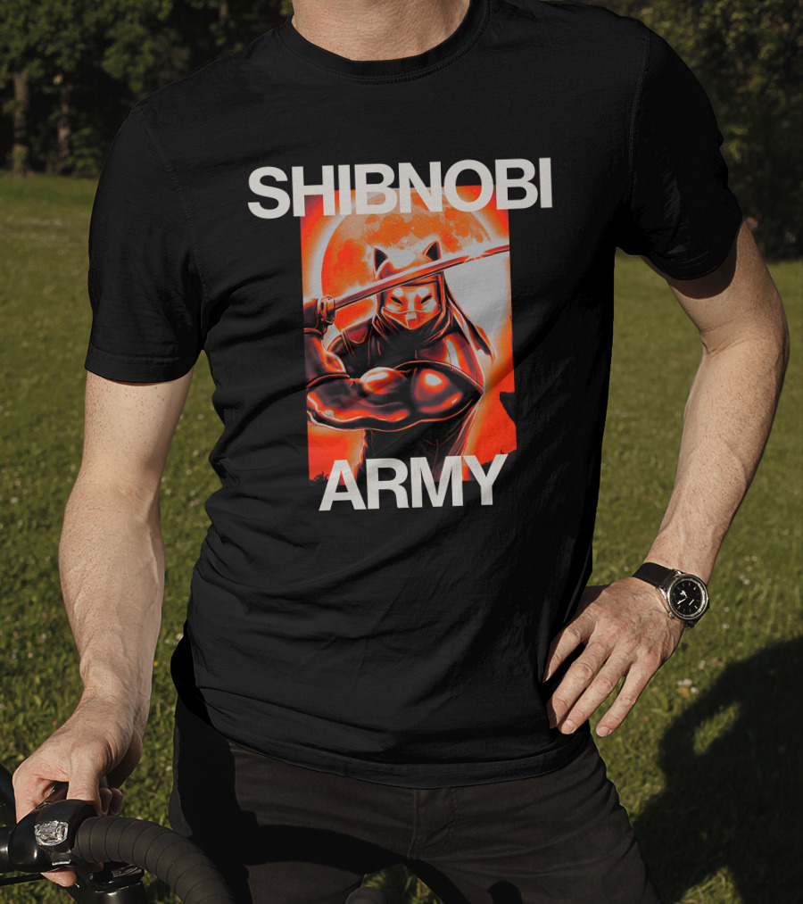 SHIBNOBI ARMY Moonlit Ninja Cat Warrior T-Shirt