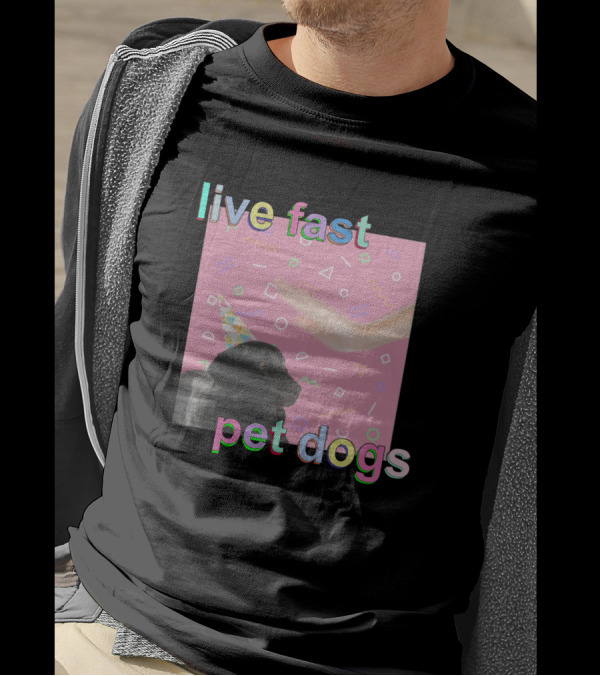 Live Fast Pet Dogs Zach Heltzel Robots With Rayguns T-Shirt