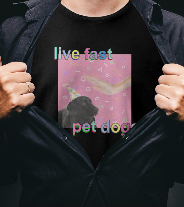 Live Fast Pet Dogs Zach Heltzel Robots With Rayguns T-Shirt