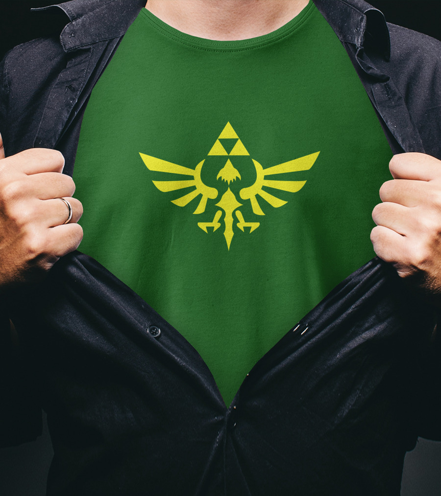 Triforce Symbol Hylian Eagle Green Cargo Shorts T-Shirt