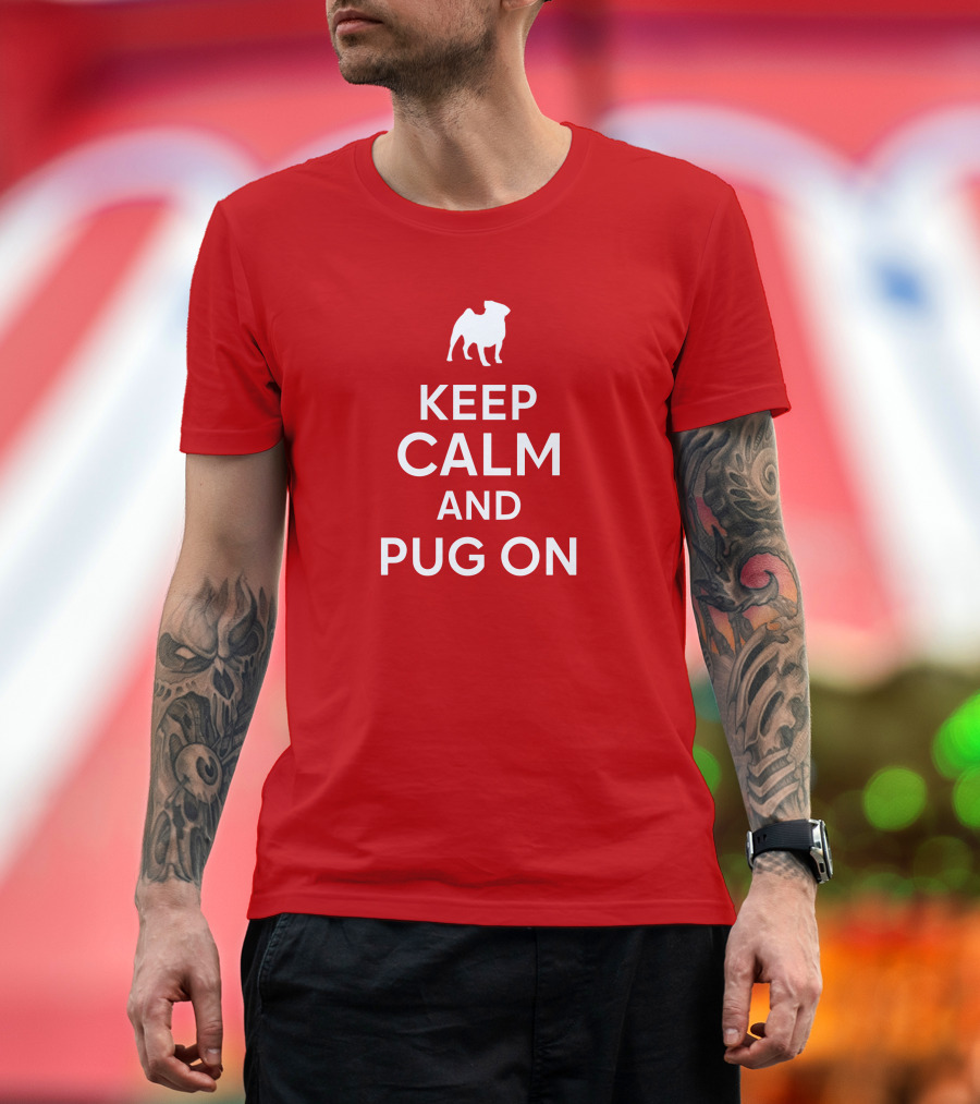 Little Lilith Keep Calm And Pug On Thesyc66 White Pug Icon T-Shirt