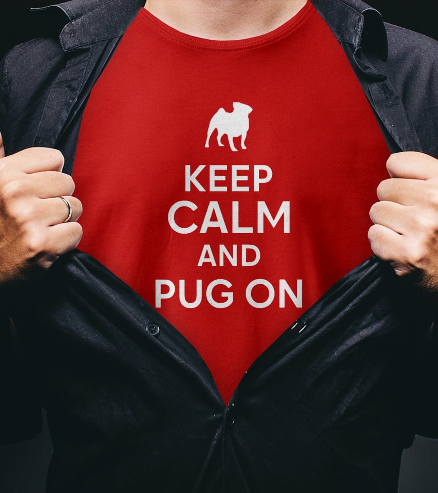 Little Lilith Keep Calm And Pug On Thesyc66 White Pug Icon T-Shirt