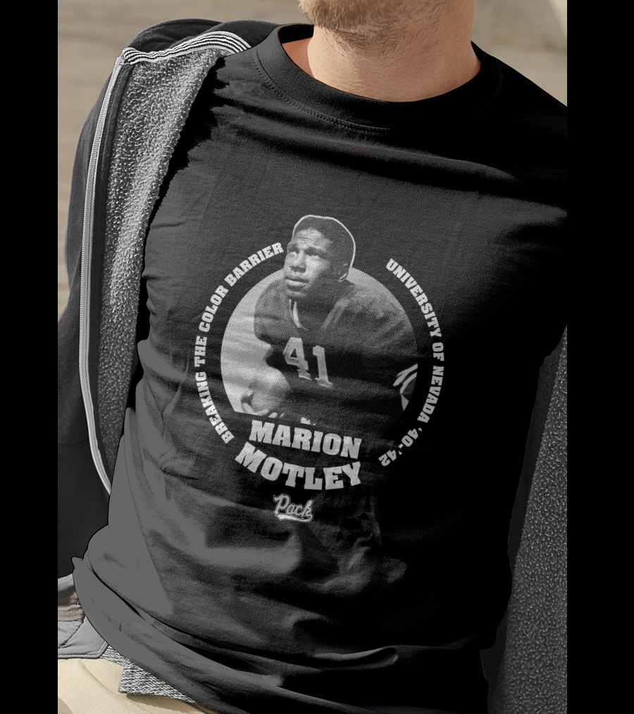 Marion Motley Breaking The Color Barrier University Of Nevada 41 Wolf Pack T-Shirt