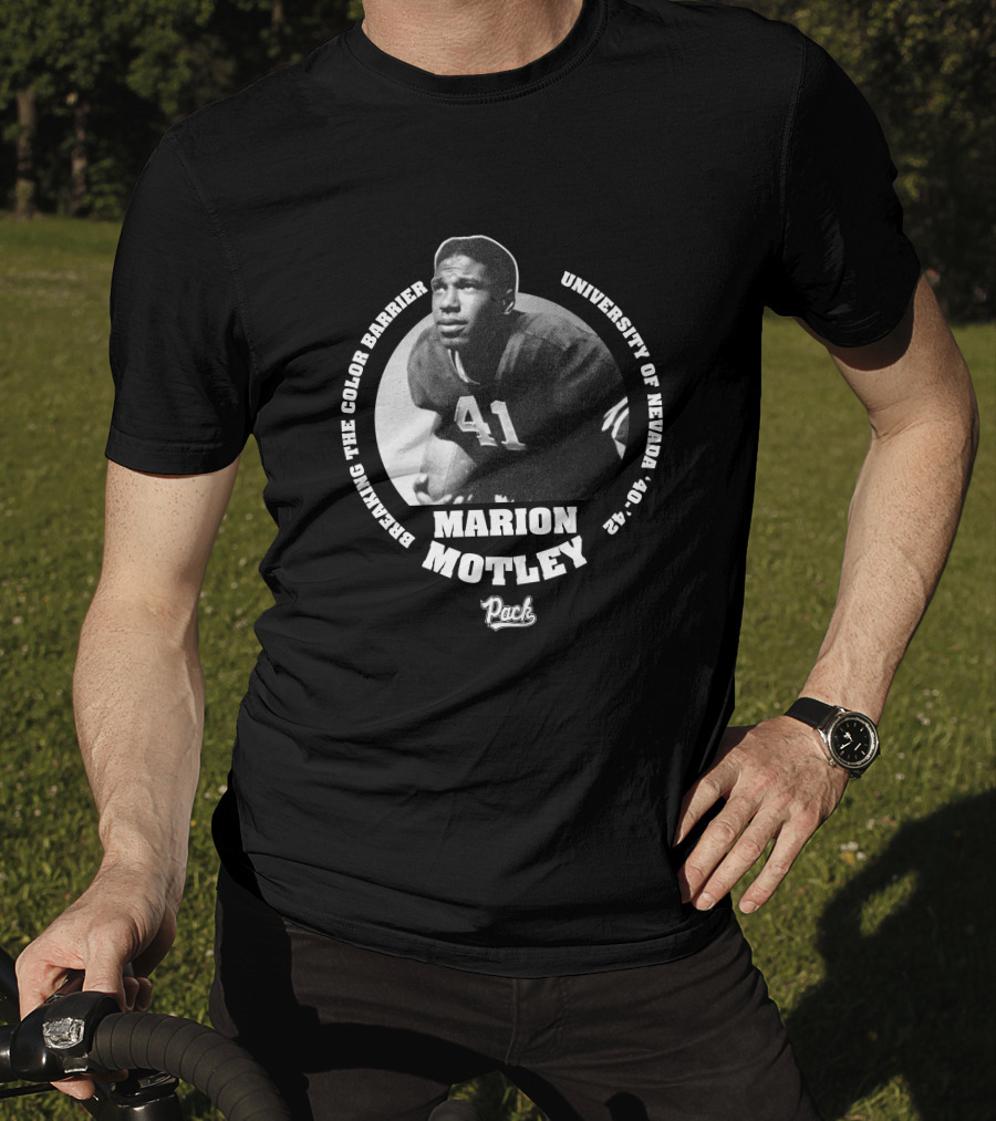 Marion Motley Breaking The Color Barrier University Of Nevada 41 Wolf Pack T-Shirt