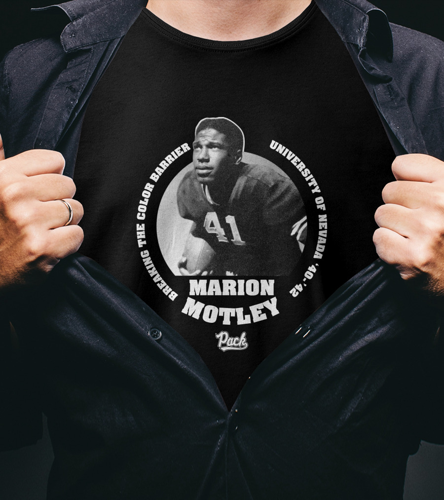 Marion Motley Breaking The Color Barrier University Of Nevada 41 Wolf Pack T-Shirt