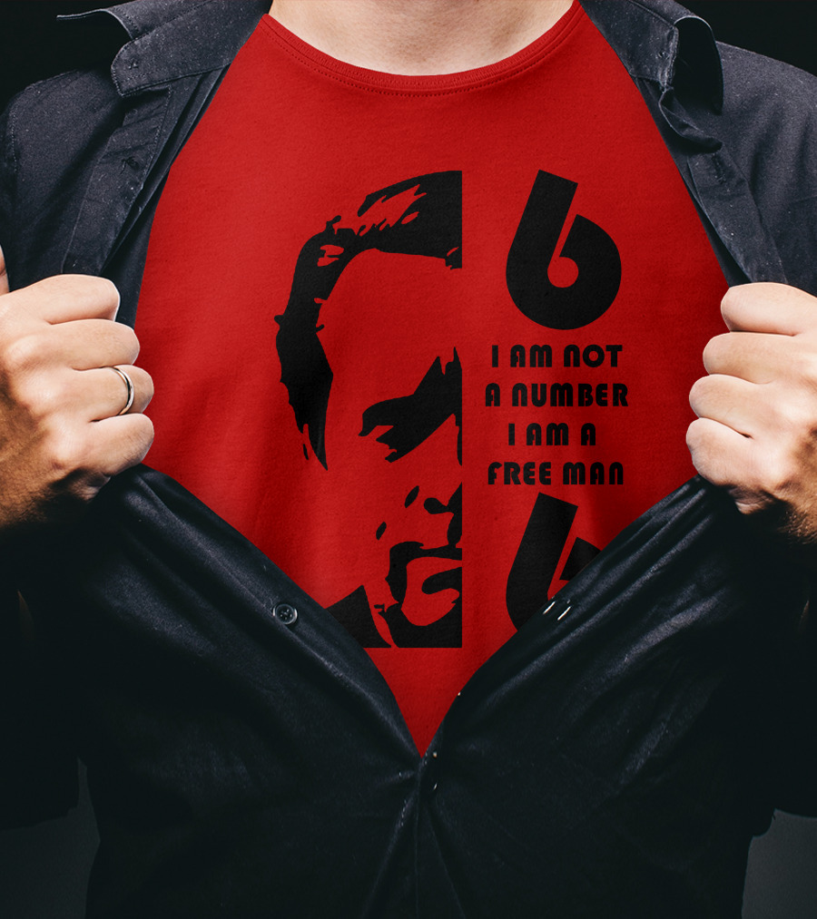 I Am Not A Number I Am A Free Man 6 Six Red T-Shirt