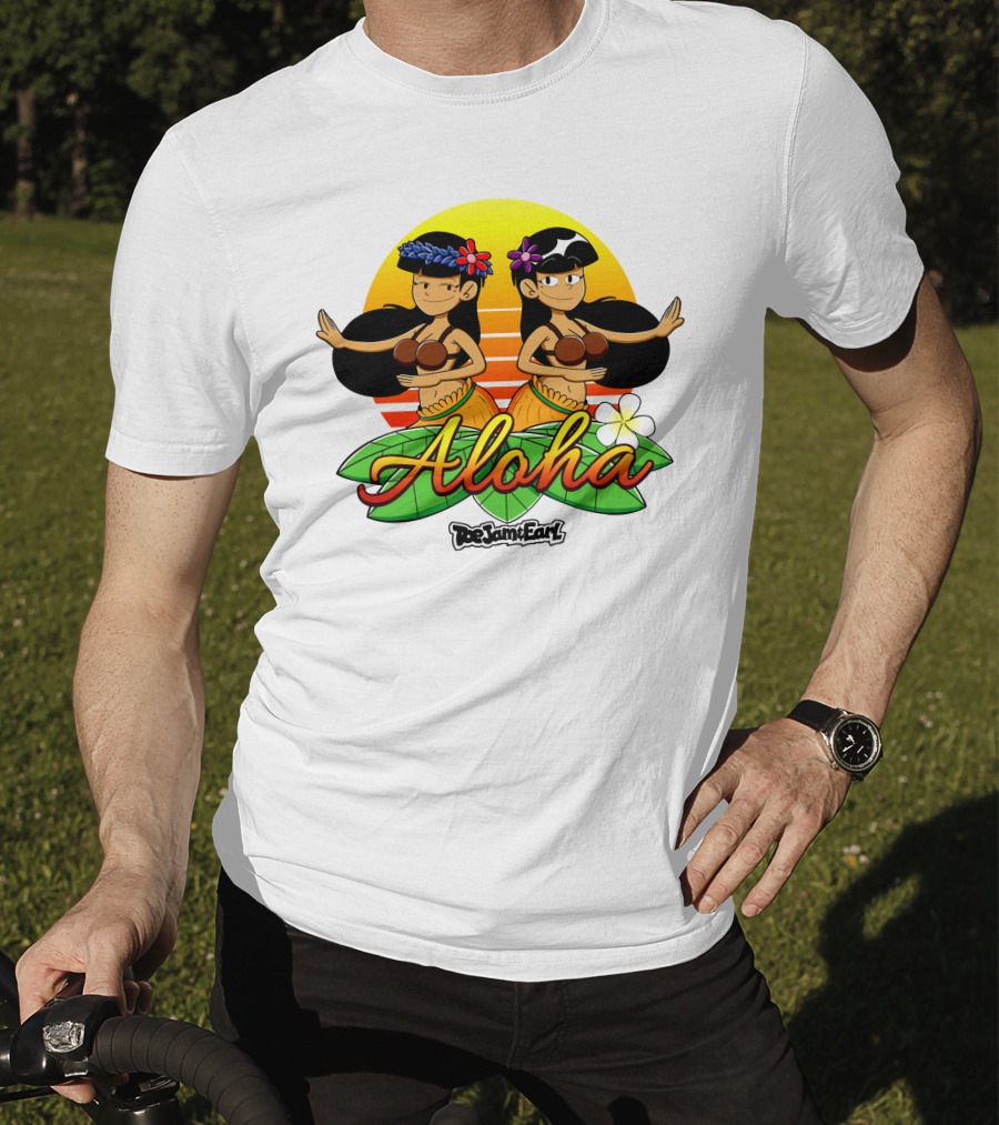 Aloha From Toejam And Earl Robaroba Merch Hawaiian Dancers Tropical Sunset T-Shirt