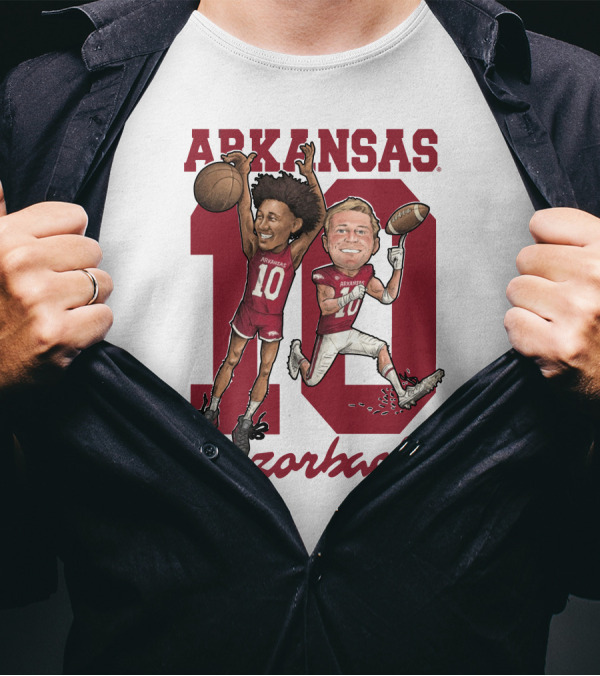 Arkansas Razorbacks 10 Bumper Pool Jaylin Williams Football Basketball Fun T-Shirt