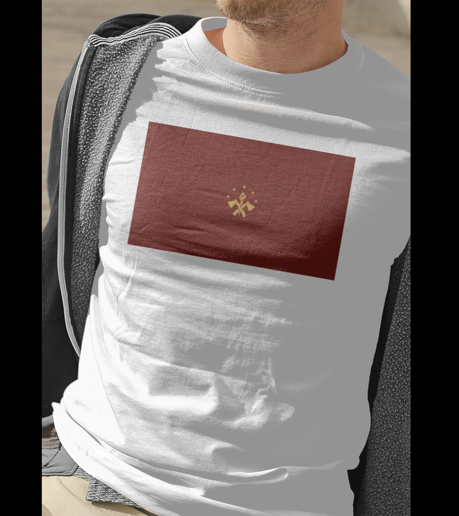 FBA Maroon Flag With Golden Hammer And Star Emblem T-Shirt