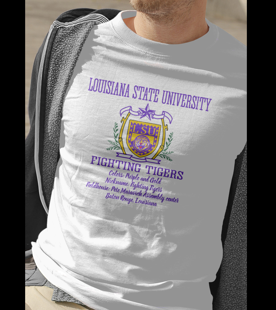 Louisiana State University LSU Fighting Tigers Purple And Gold Baton Rouge Pete Maravich Assembly Center T-Shirt