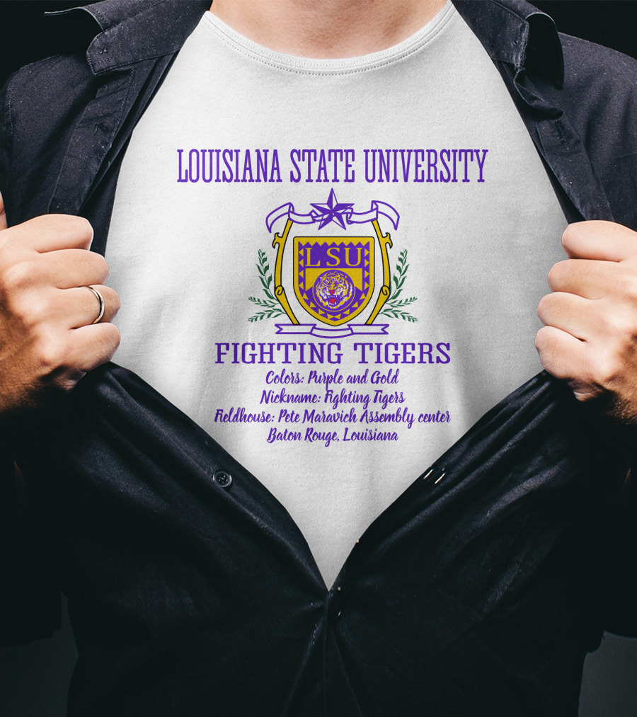 Louisiana State University LSU Fighting Tigers Purple And Gold Baton Rouge Pete Maravich Assembly Center T-Shirt