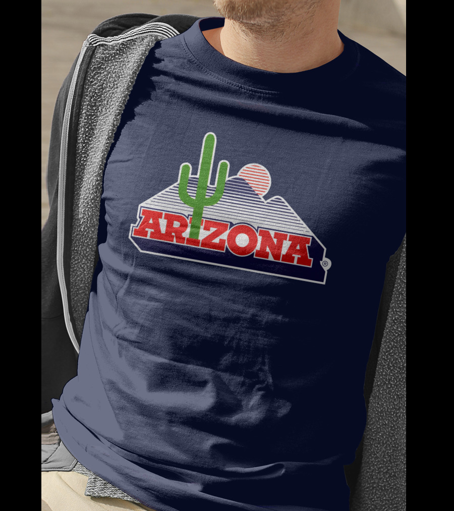 Arizona Desert Landscape With Cactus And Mountain T-Shirt