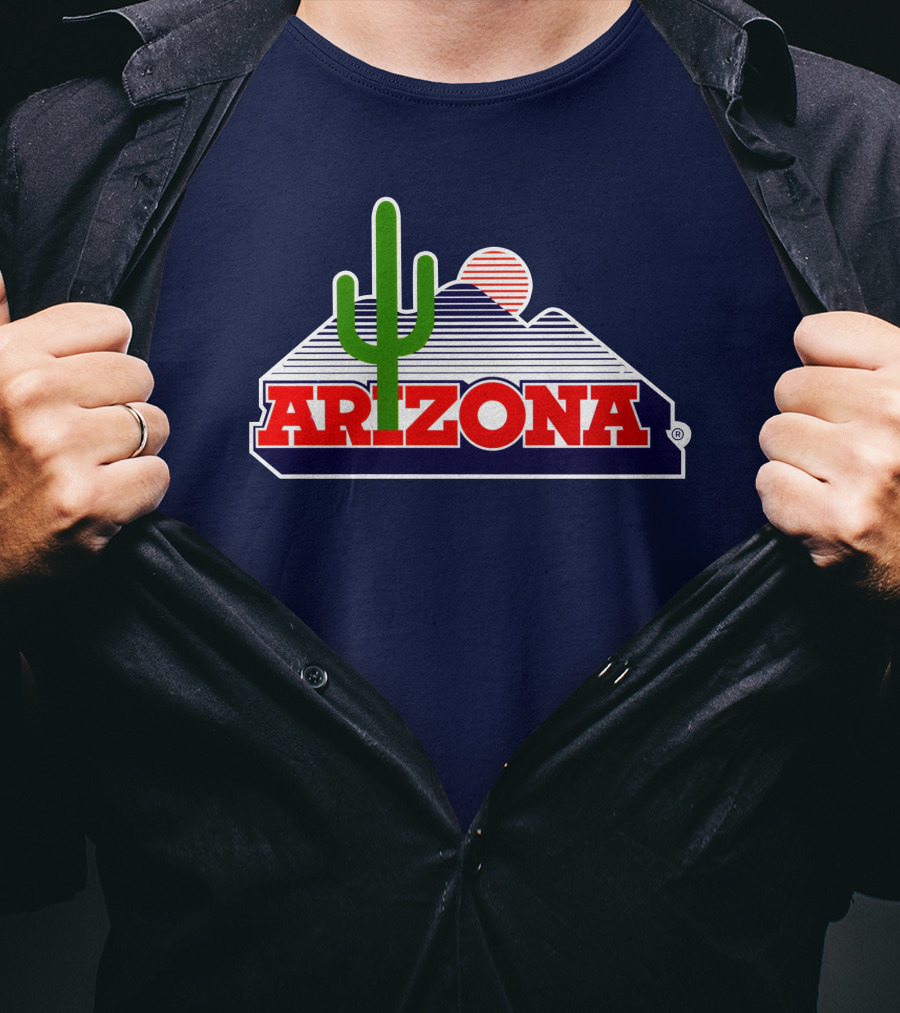 Arizona Desert Landscape With Cactus And Mountain T-Shirt